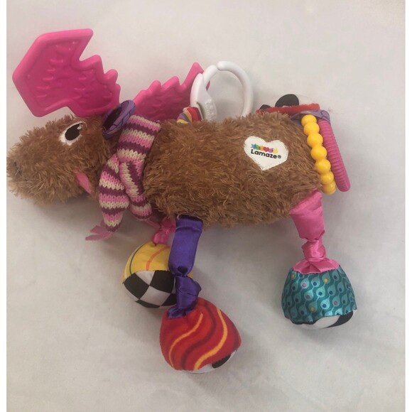 Lamaze Pink Moose Infant Hang Toy Rattle Teether - Picture 2 of 3